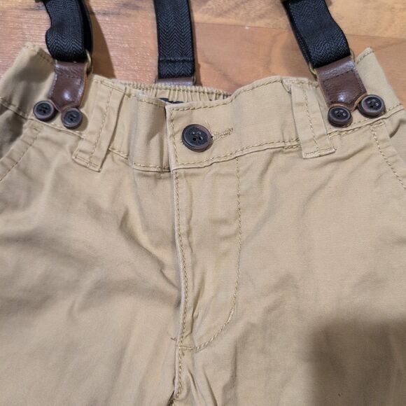 Oshkosh B'Gosh Toddler Size 3T Suspenders Brown Easter Pictures Church - Picture 3 of 11